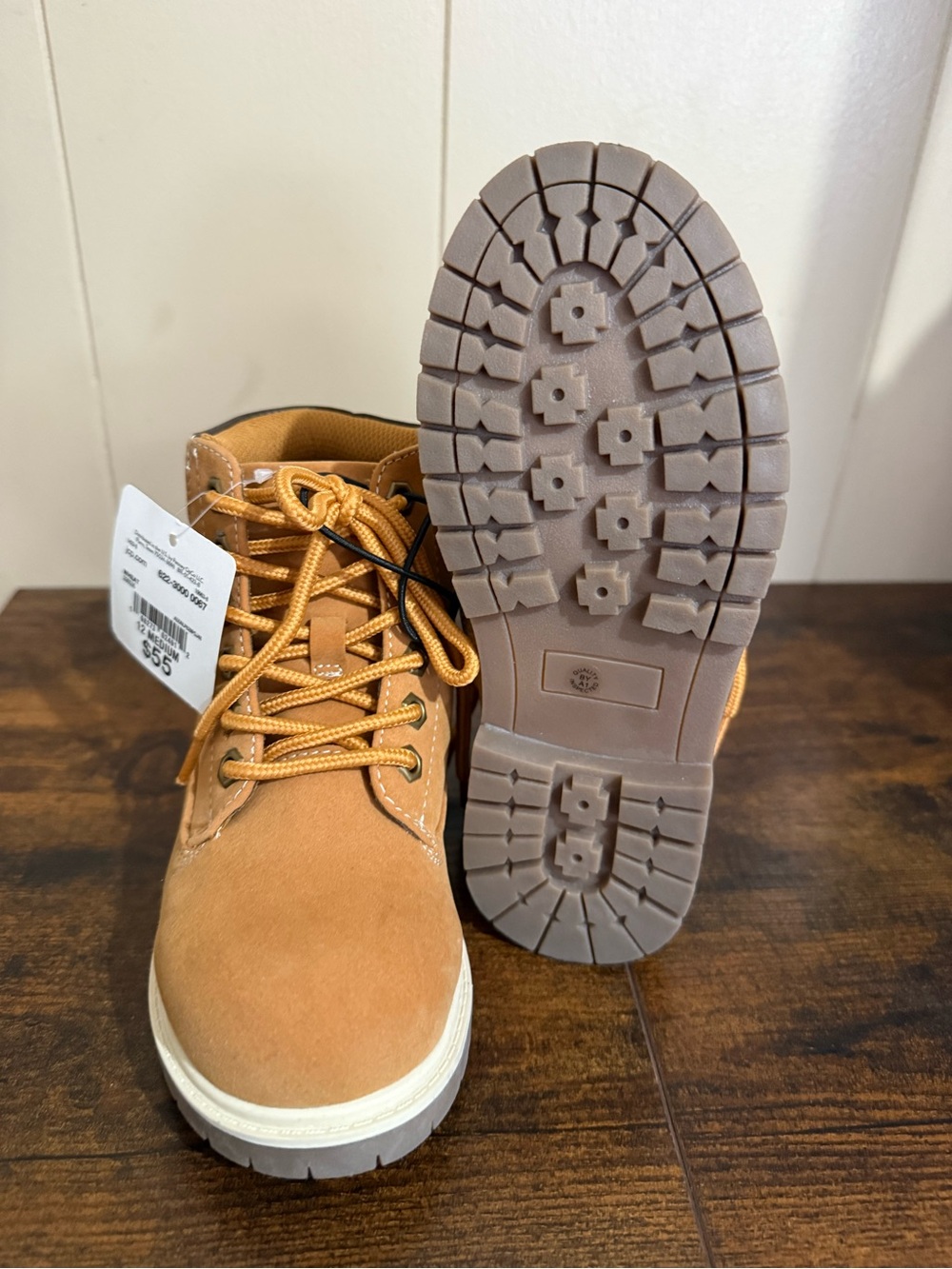 Kids Wheat Lace-Up Ankle Boots - Picture 3 of 5